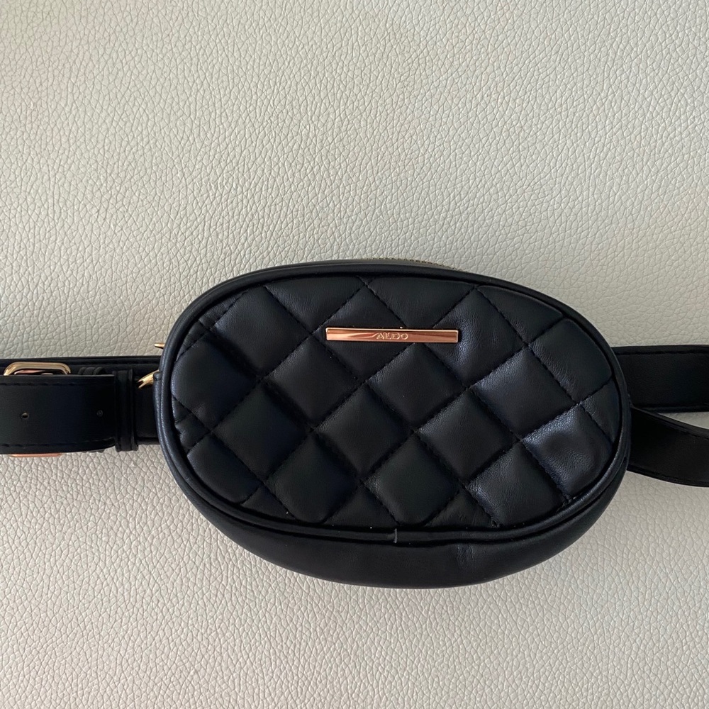 NWOT Aldo Black Quilted Fanny Pack